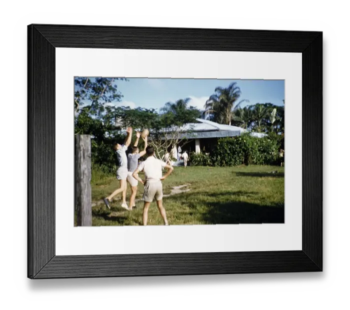 Framed Print : Melbourne Grammar School expedition to Queensland, Australia, 1956 Boys playing Aussie Rules Football, Oceania