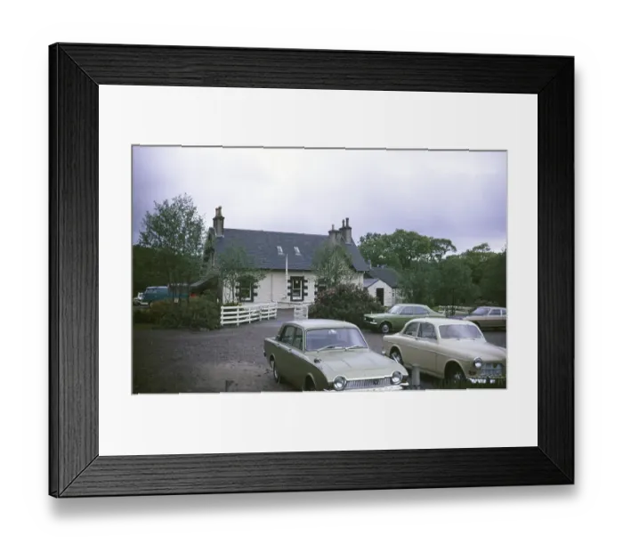 Framed Print : The buildings of the Old Manse with cars parked in front, Glenborrowdale, Scotland 1971 Framed Print : The buildings of the Old Manse with cars parked in front, Glenborrowdale, Scotland 1971