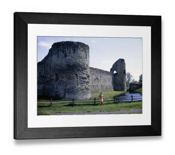 Framed Print : Medieval moated castle Pevensey, East Sussex, England, in 1968 Framed Print : Medieval moated castle Pevensey, East Sussex, England, in 1968