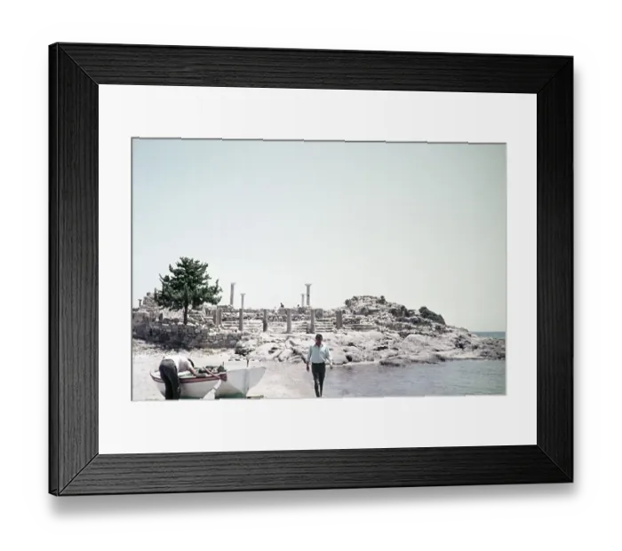 Framed Print : Tourists visiting an archaeological site, Kos, Greece 1970s Framed Print : Tourists visiting an archaeological site, Kos, Greece 1970s