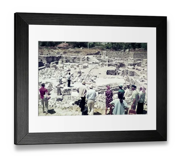 Framed Print : Tourists visiting an archaeological site, Kos, Greece 1970s