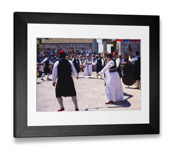 Framed Print : Folk dances in Cilipi, Croatia, 1979, Europe
