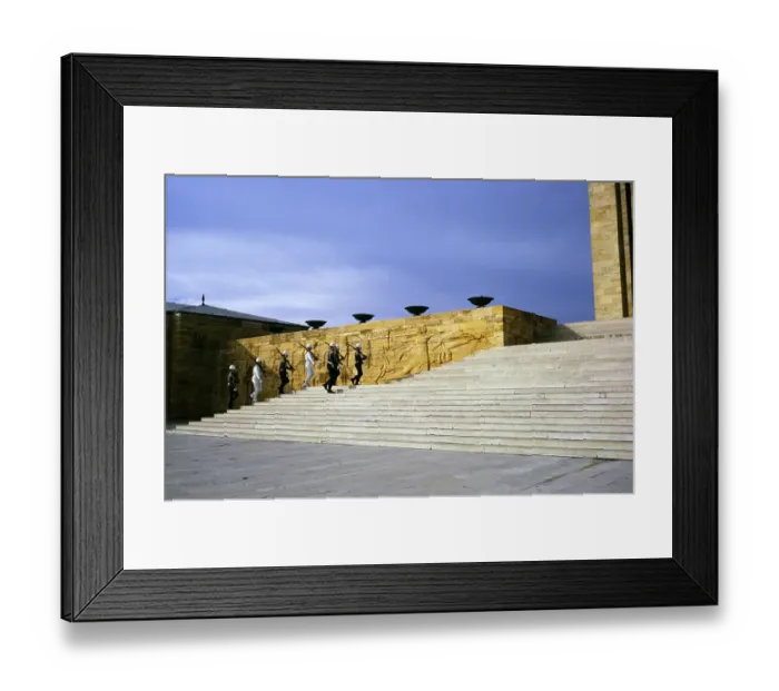 Framed Print : Guards at the AnIJtkabir Memorial, Mausoleum of Mustafa Kemal Atatuerk, Turkey 1973