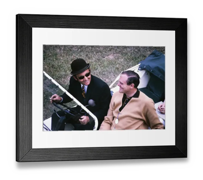 Framed Print : Royal Agricultural Society of England show, The Royal Show, Stoneleigh, Warwickshire, England, UK 1967 thought to be Dickie Henderson in Mini Moke vehicle