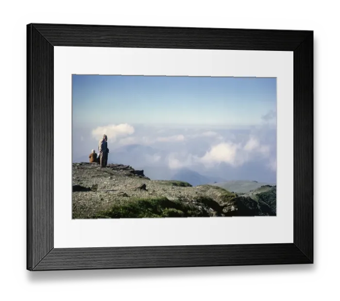 Framed Print : People on the summit of Mount Snowdon, Snowdonia, North Wales, Great Britain 1966 Framed Print : People on the summit of Mount Snowdon, Snowdonia, North Wales, Great Britain 1966
