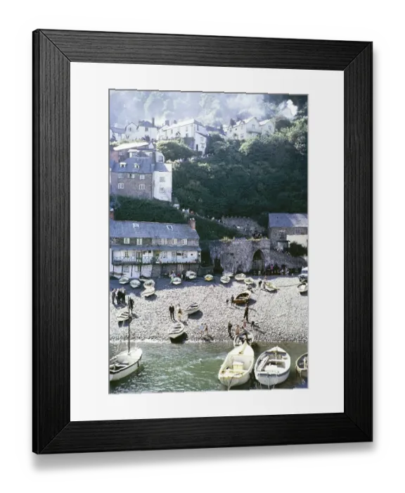 Framed Print : Harbour waterfront, Clovelly, North Devon, England UK September 1968 Framed Print : Harbour waterfront, Clovelly, North Devon, England UK September 1968