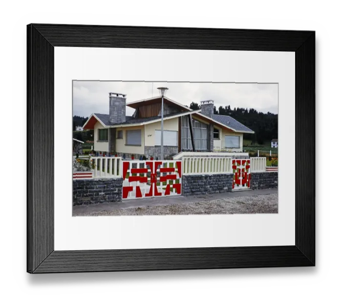 Framed Print : Contemporary residential architecture of the 1950s, bungalow, private house, unspecified location, northern Spain, 1959