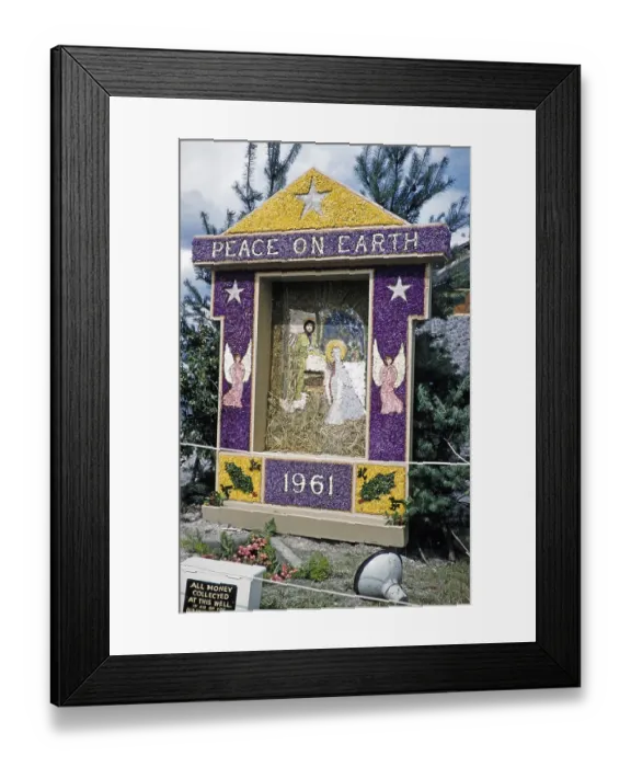 Framed Print : Well dressing, Bradwell, Peak District, Derbyshire, England, UK 1961