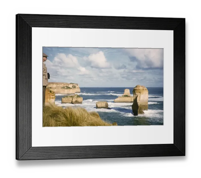 Framed Print : Famous cliff of the Twelve Apostles, Port Campbell National Park, Victoria, Australia in 1956, view to the sea