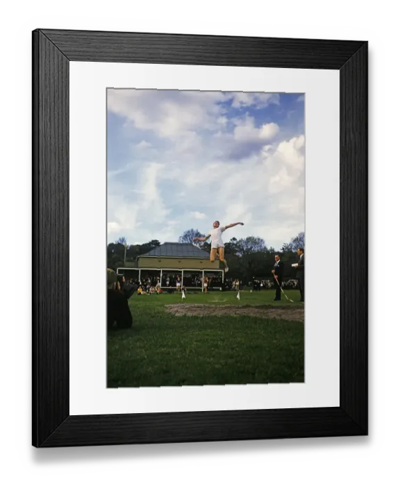 Framed Print : Sports Day Athletics events Melbourne Grammar School, Melbourne, Victoria, Australia 1956 Long jump competition