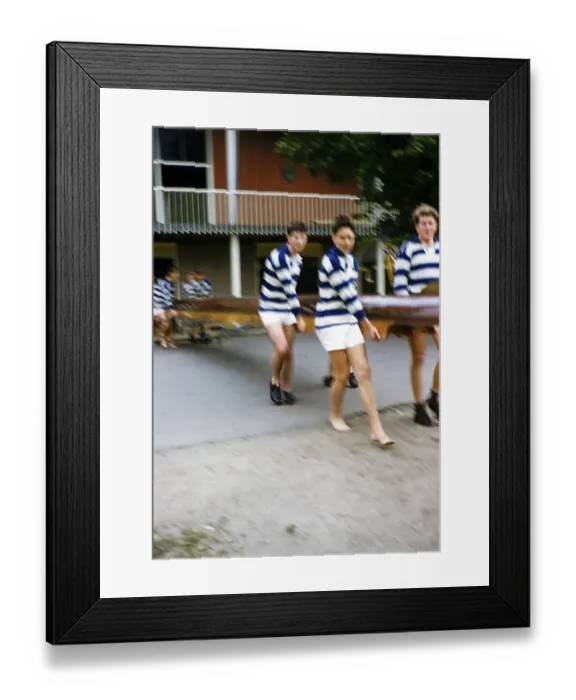 Framed Print : Rowing event for boys Melbourne Grammar School, Melbourne, Victoria, Australia 1956 blurred