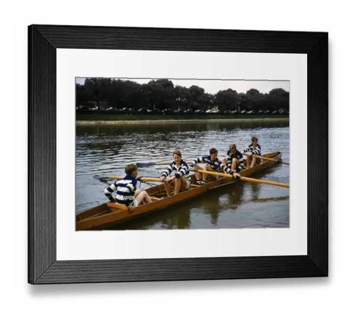 Framed Print : Rowing competition for boys Melbourne Grammar School, Melbourne, Victoria, Australia 1956