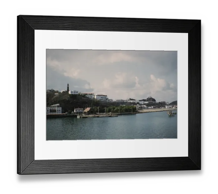 Framed Print : The Hogg Clock Tower, built in 1895, stands high on a hill above Steamer Point, Aden, Yemen 1956