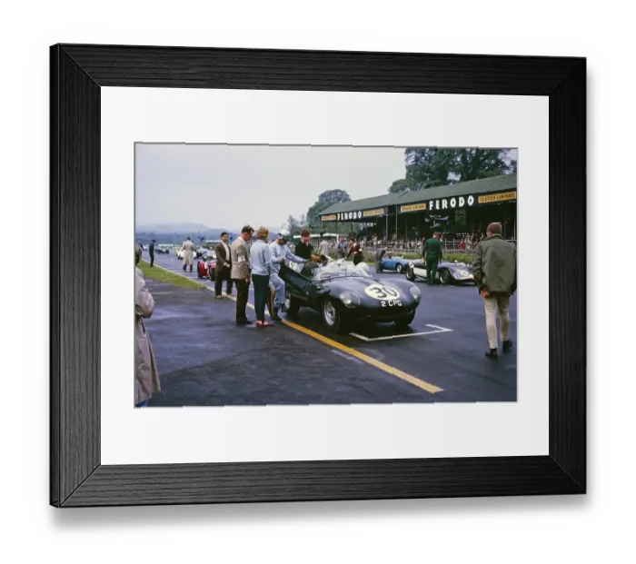 Framed Print : Whitsun Sports Car Race 3 June 1963, John Coundley in the Jaguar D Type on the starting line, Goodwood, England, UK Framed Print : Whitsun Sports Car Race 3 June 1963, John Coundley in the Jaguar D Type on the starting line, Goodwood, England, UK