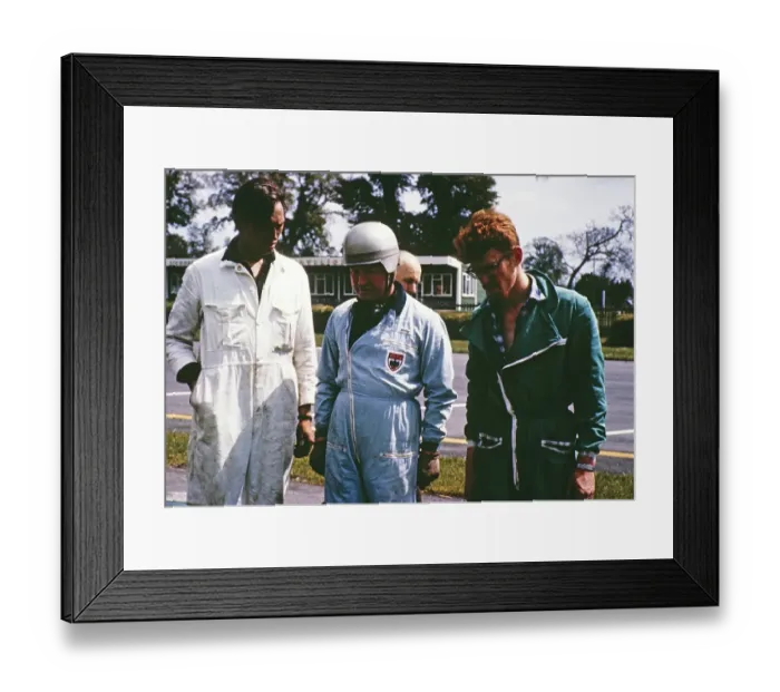Framed Print : Goodwood BARC race on 18 May 1963, Lotus Climax racing car Jiohn Coundley Racing Partnership, John Coundley with mechanics Framed Print : Goodwood BARC race on 18 May 1963, Lotus Climax racing car Jiohn Coundley Racing Partnership, John Coundley with mechanics