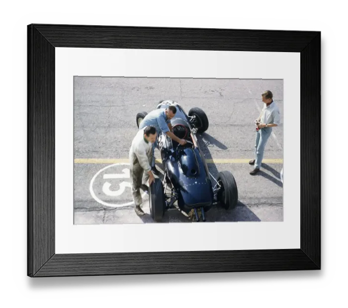Framed Print : Lotus Climax racing car driven by Stirling Moss Formula 1 Italian Grand Prix, Monza 1961