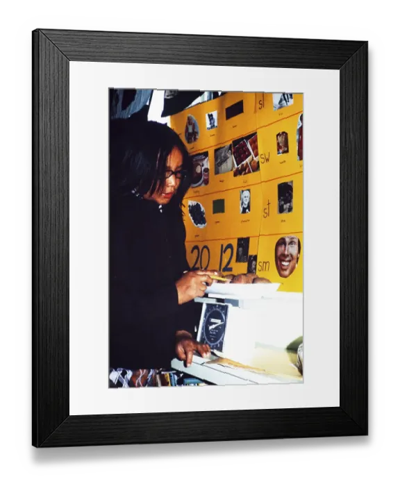 Framed Print : Ojibway community of Webequie First Nation, Eastwood Island, Northern Ontario, Canada 1978 Child at school with scales