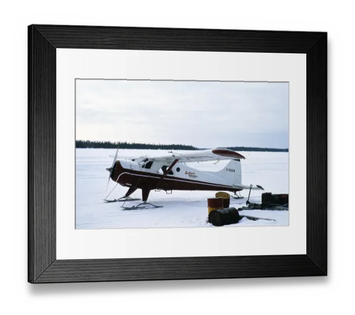 Framed Print : Webequie First Nation Ojibway community, Eastwood Island, Northern Ontario, Canada 1978, Ontario Central Airlines aircraft, C GDXW de Havilland Canada DHC 2 Beaver