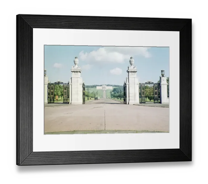 Framed Print : Entrance to Prince of Wales Avenue, long driveway to Stormont Castle, Parliament Buildings, Belfast, Northern Ireland, late 1950s, c. 1960s