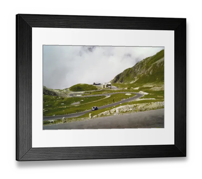 Framed Print : Broken down car Grossglockner High Alpine Road, Wilfried-Haslauer-Haus or Haus Alpine Naturschau, Hohe Tauern National Park, Salzburger Land, Austria, Europe 1956 colourised Ektachrome slide, Europe