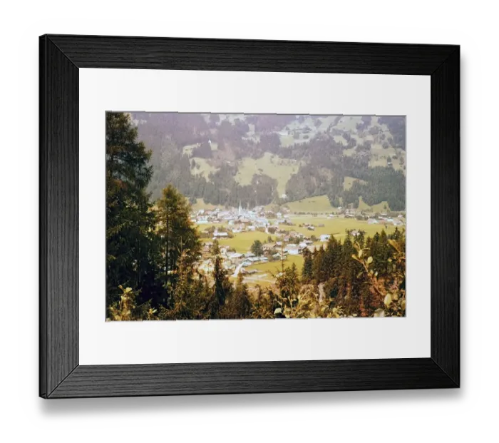 Framed Print : Village of Zell am Ziller, Zillertal valley, Tyrol, Austria, Europe, 1956 colourised Ektachrome slide, Europe