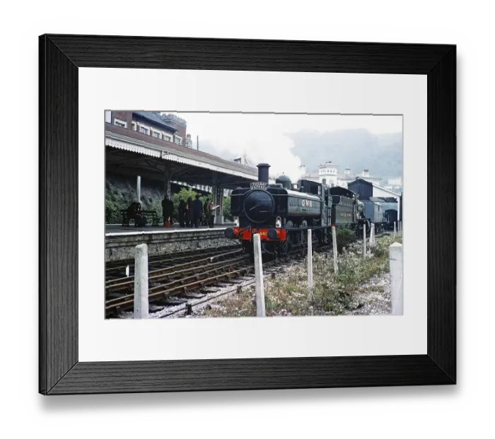 Framed Print : Steam locomotive Torbay Express 6411, Dart Vally Railway, Dartmouth Steam Railway, South Devon, England, United Kingdom 1975 with Great Western Railway livery Framed Print : Steam locomotive Torbay Express 6411, Dart Vally Railway, Dartmouth Steam Railway, South Devon, England, United Kingdom 1975 with Great Western Railway livery
