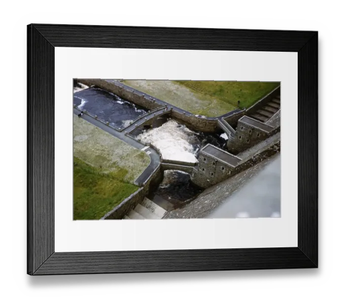 Framed Print : Water outflow from the sluice gates of Claerwen Reservoir, Elan Valley, Powys, Wales, United Kingdom, late 1950s, Europe Framed Print : Water outflow from the sluice gates of Claerwen Reservoir, Elan Valley, Powys, Wales, United Kingdom, late 1950s, Europe