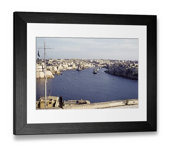 Framed Print : Ships in the harbour of Valetta, Malta, Europe, 1960, Europe