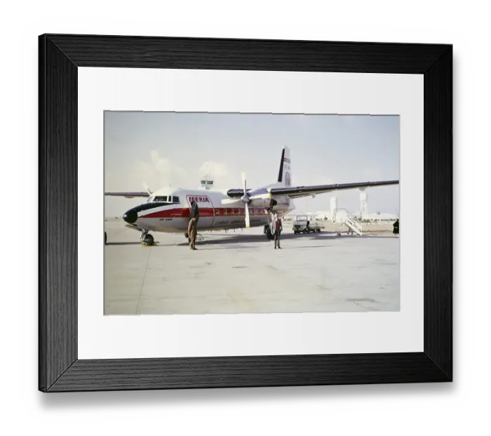 Framed Print : Fokker F 27 600 Friendship aircraft, Iberia Lineas Aereas de Espana, Tenerife, Canary Islands, Spain, 1971, Europe
