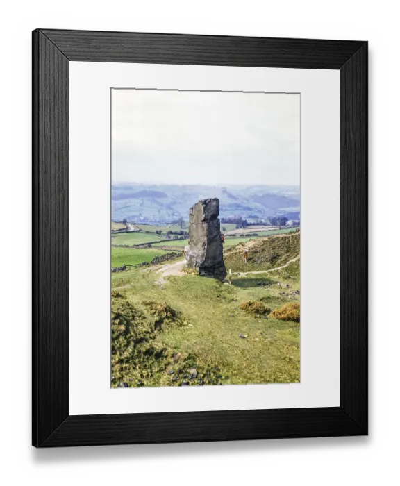 Framed Print : People climbing Alport Stone, Alport Heights, Wirksworth, Peak District National Park, Derbyshire, England, UK 1956 Framed Print : People climbing Alport Stone, Alport Heights, Wirksworth, Peak District National Park, Derbyshire, England, UK 1956