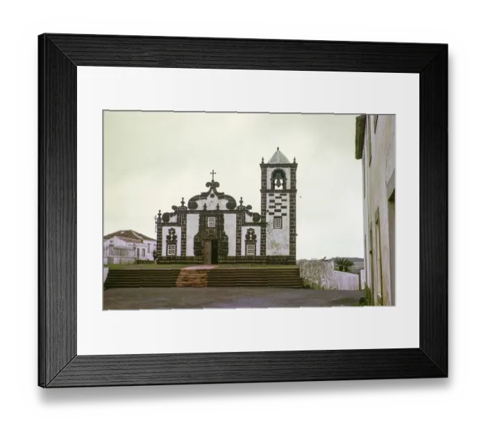 Framed Print : Igreja Matriz de Nossa Senhora da Purificacao Mother Church, Santo Espirito village, Santa Maria Island, Azores, Portugal, April 1964, Europe