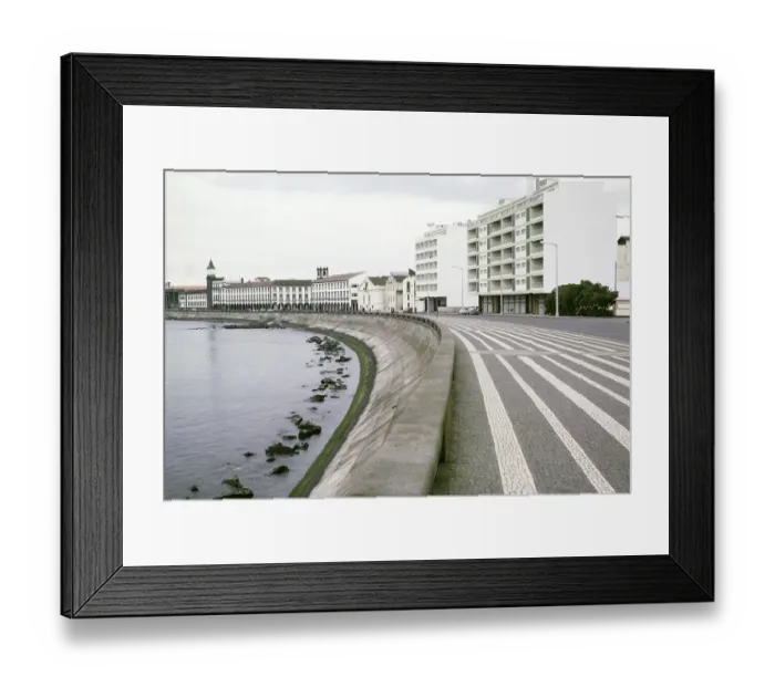 Framed Print : Waterfront promenade in Ponta Delgada, Sao Miguel Island, Azores, Portugal, April 1964, Europe Framed Print : Waterfront promenade in Ponta Delgada, Sao Miguel Island, Azores, Portugal, April 1964, Europe