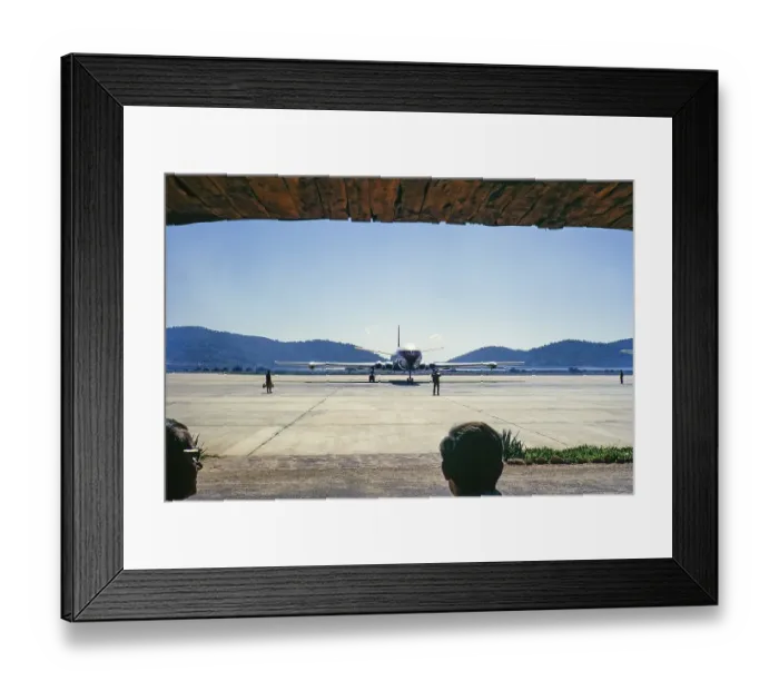 Framed Print : De Haviland Comet aeroplane at the airport, Ibiza, Balearic Islands, Spain 1967