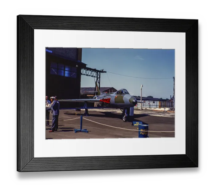 Framed Print : Hawker Hunter F2 fighter aircraft at a military air show, England, UK 1950 1955