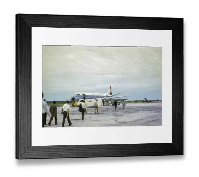 Framed Print : Ghana Airways 9G AAW. Vickers 838 Viscount aircraft, Kotoka International Airport, Accra, Ghana, West Africa 1963 1964, Africa