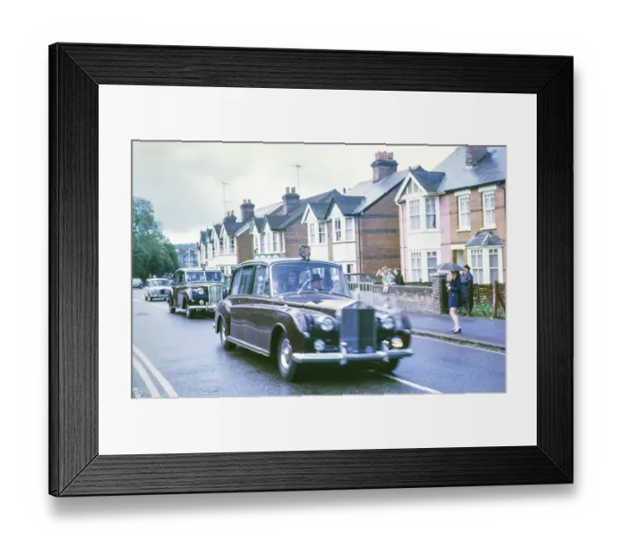 Framed Print : Royal visit of Queen Elizabeth and Prince Philip, 440 Rolls Royce Phantom V, High Wycombe, Buckinghamshire, England, UK 1972