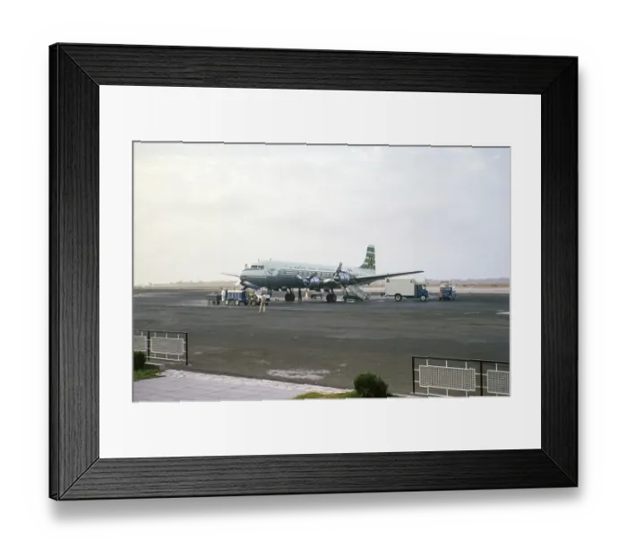 Framed Print : Douglas DC 6 aeroplane TAI Airlines, Transports Aeriens Intercontinentaux, Freetown, Sierra Leone, West Africa 1963, Africa