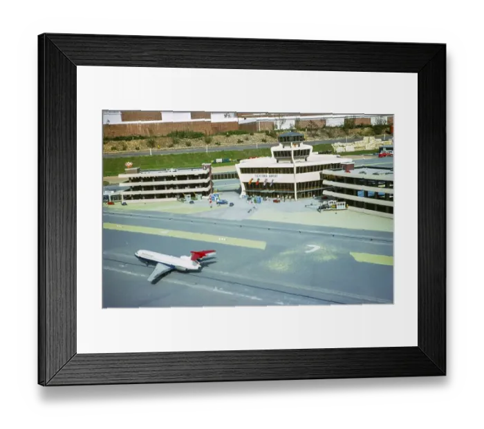 Framed Print : Airport building of the model village of Tucktonia, Christchurch, Dorset, England, UK 1977 Framed Print : Airport building of the model village of Tucktonia, Christchurch, Dorset, England, UK 1977