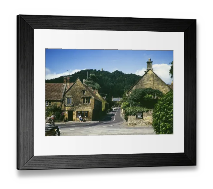 Framed Print : Tudor Rose tearoom historic building, Montacute village, Somerset, England, UK 1982