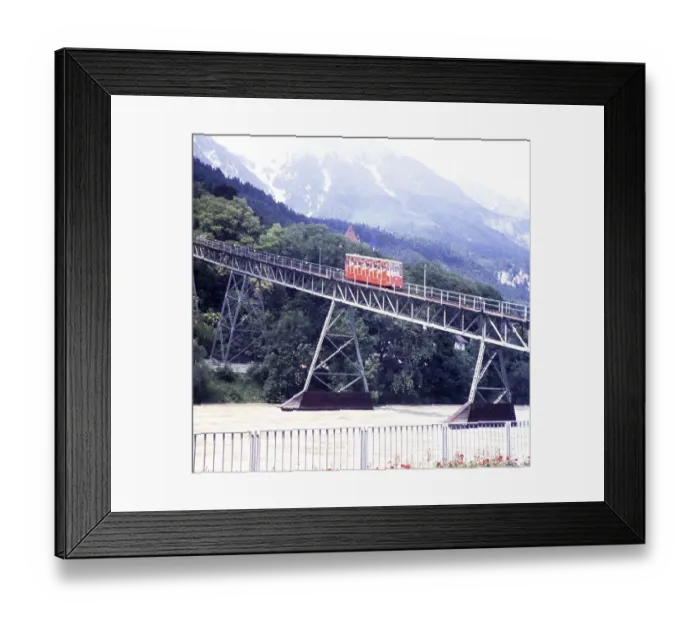 Framed Print : Funicular railway Hungerburgbahn, Innsbruck, Austria, Europe, ca. 1970s, Europe
