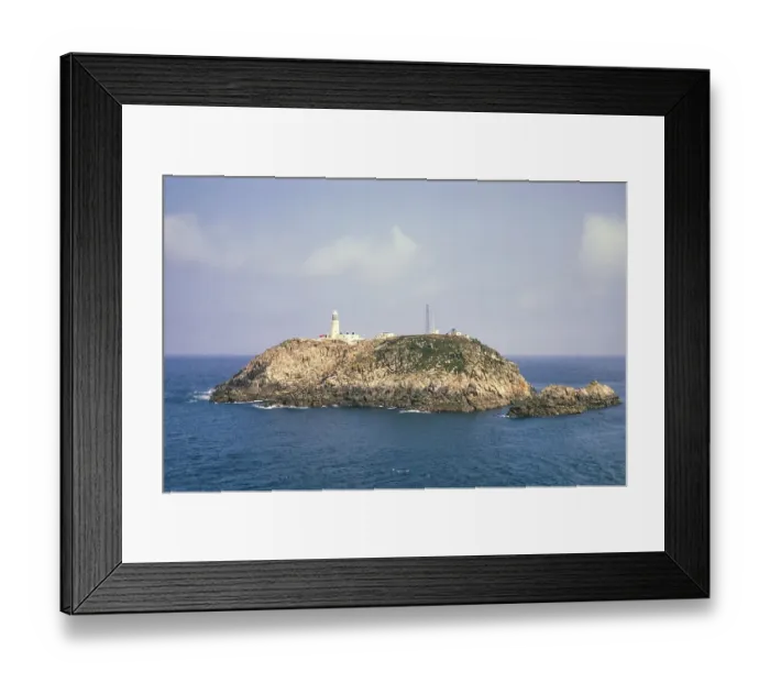 Framed Print : Lighthouse on Round Island, Isles of Scilly, Corwnall England, Uk 1975
