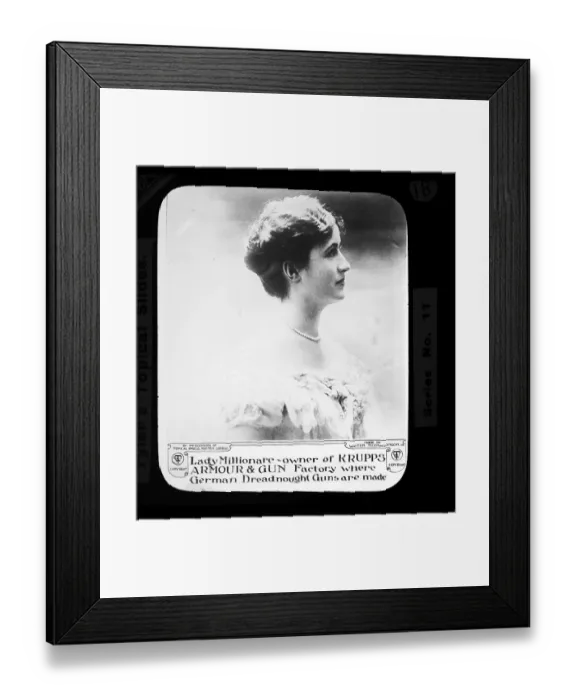 Framed Print : Millionaire owner of the Krupps Armour and Gun factory where German dreadnought guns are made, Walter Tyler Ltd magic lantern slide circa 1910