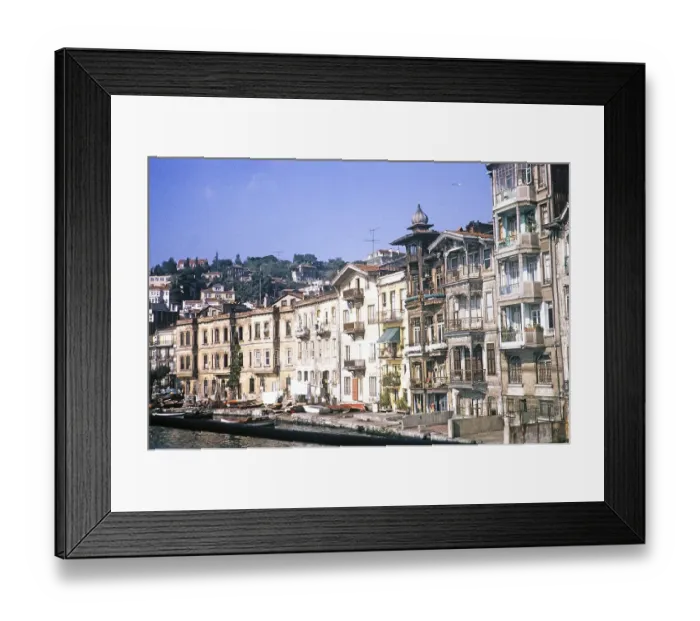 Framed Print : Old houses on the Bosporus, Istanbul, Turkey 1974