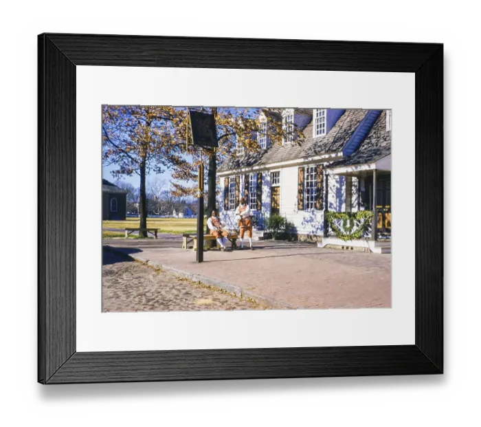 Framed Print : African-American men in historical costumes, Colonial Williamsburg, Virginia, USA around 1953