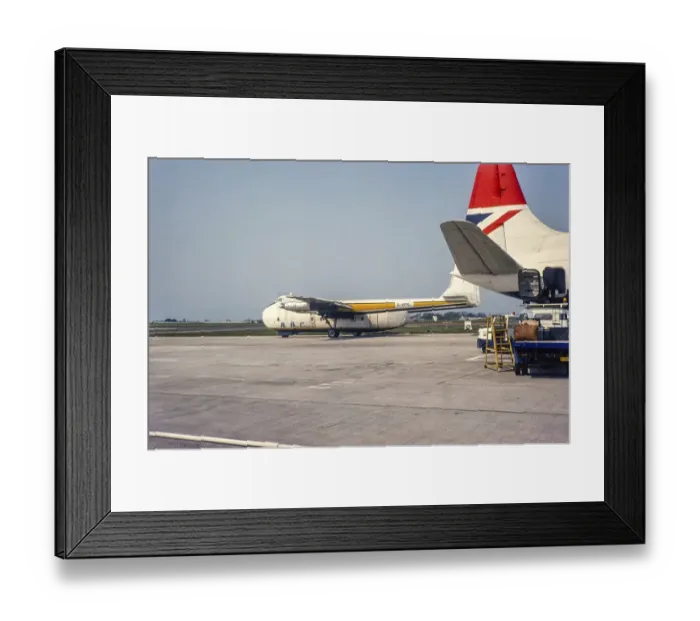 Framed Print : Aircraft Armstrong Whitworth W.650 Argosy 100 G APRL, operated by Air Bridge Carriers, East Midlands Airport, Castle Donington, Derby, Derbyshire, England, UK 1976 Framed Print : Aircraft Armstrong Whitworth W.650 Argosy 100 G APRL, operated by Air Bridge Carriers, East Midlands Airport, Castle Donington, Derby, Derbyshire, England, UK 1976