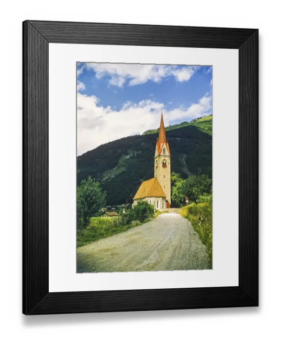 Framed Print : Church of St Nicholas, Aicha, Natz Schabs, South Tyrol, Northern Italy, Europe 1950s