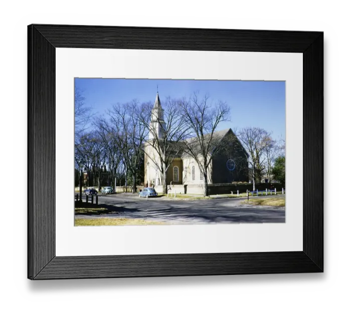 Framed Print : Historic colonial building Bruton Parish Church, built in 1674, Williamsburg, Virginia, USA around 1953 Framed Print : Historic colonial building Bruton Parish Church, built in 1674, Williamsburg, Virginia, USA around 1953