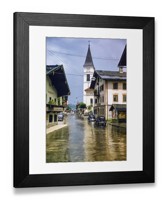 Framed Print : Historic buildings and village parish church, Municipality, Woergl, Tyrol, Austria, Europe, 1950s, Europe Framed Print : Historic buildings and village parish church, Municipality, Woergl, Tyrol, Austria, Europe, 1950s, Europe