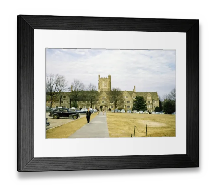 Framed Print : Historic buildings on the West Campus of Duke University, Durham, North Carolina, USA around 1953