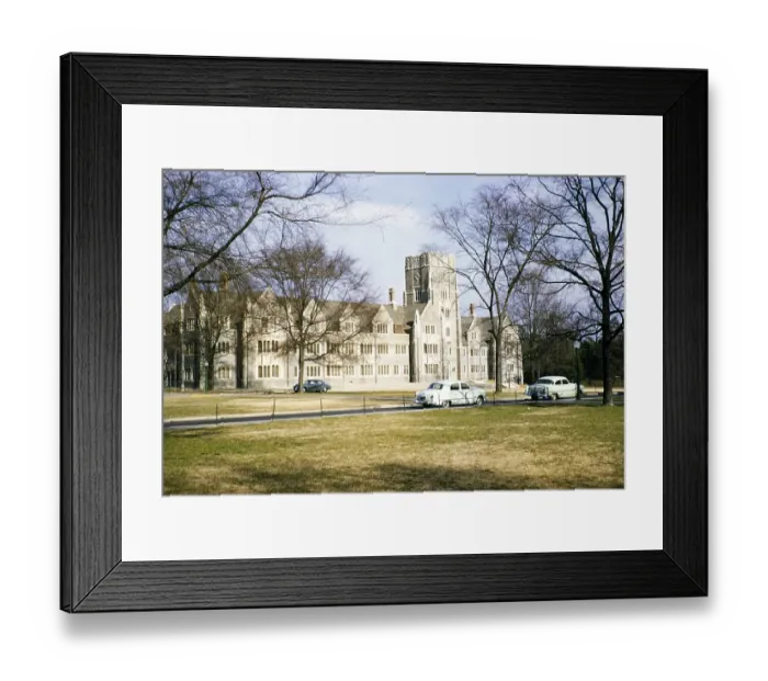 Framed Print : Historic buildings on the West Campus of Duke University, Durham, North Carolina, USA around 1953 Framed Print : Historic buildings on the West Campus of Duke University, Durham, North Carolina, USA around 1953